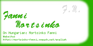 fanni mortsinko business card